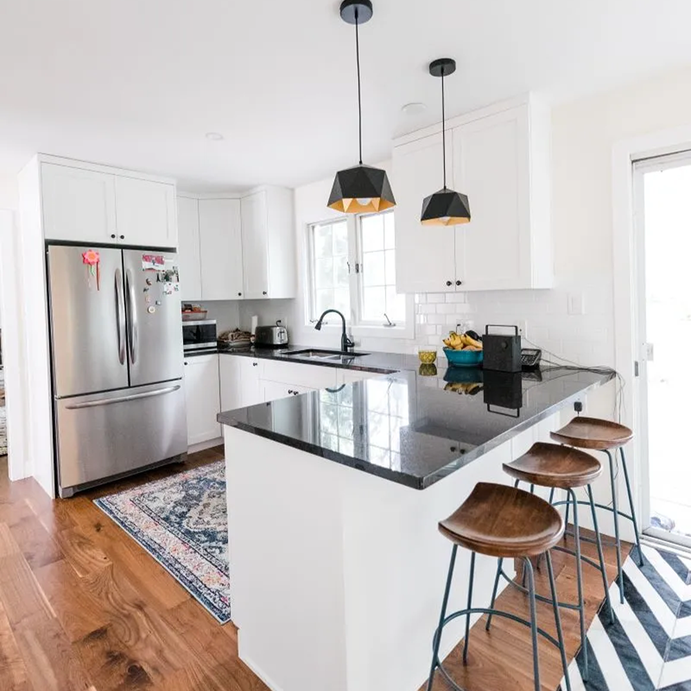 Modern white kitchen in Edmonton Alberta, a kitchen refresh