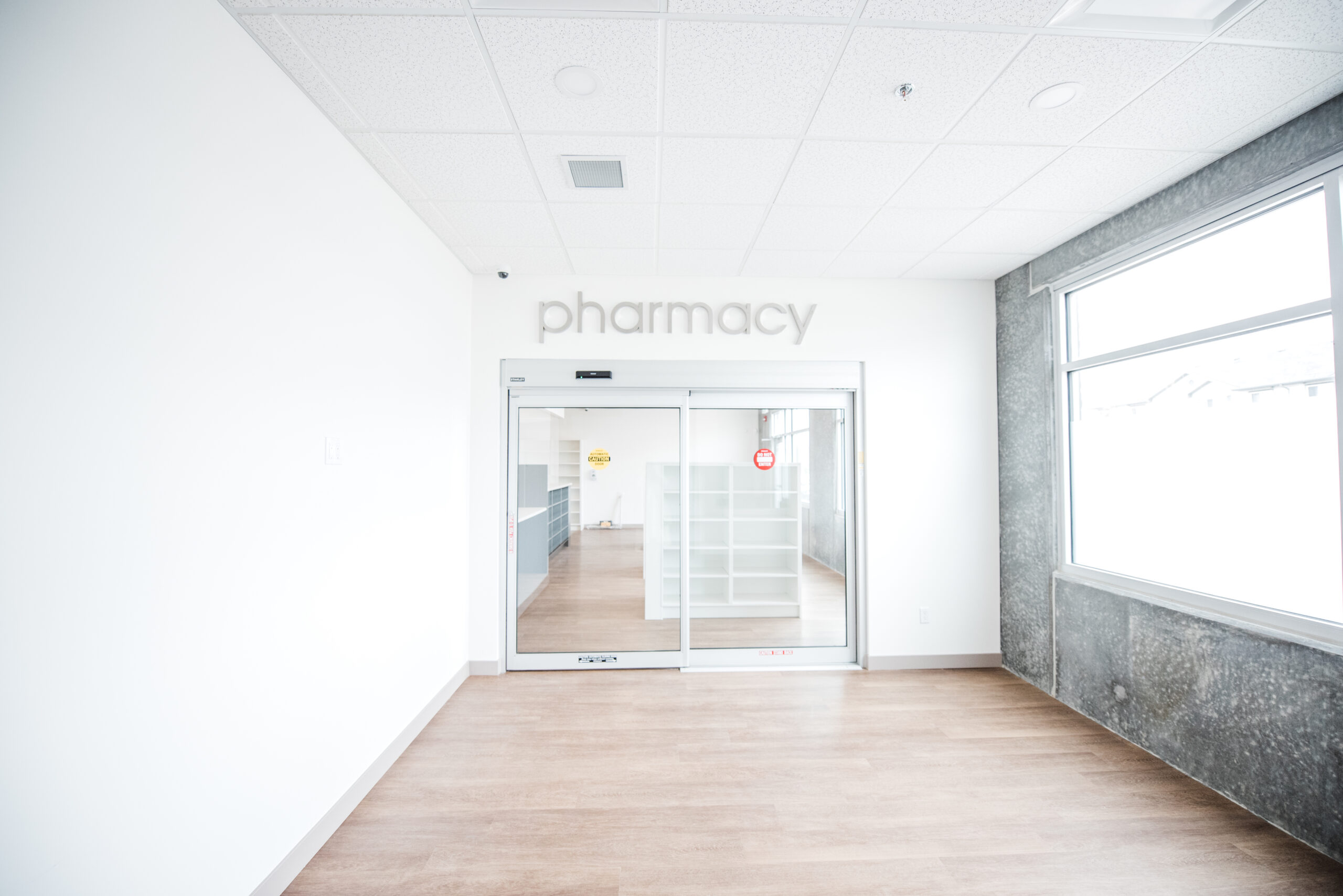 Empty pharmacy entrance