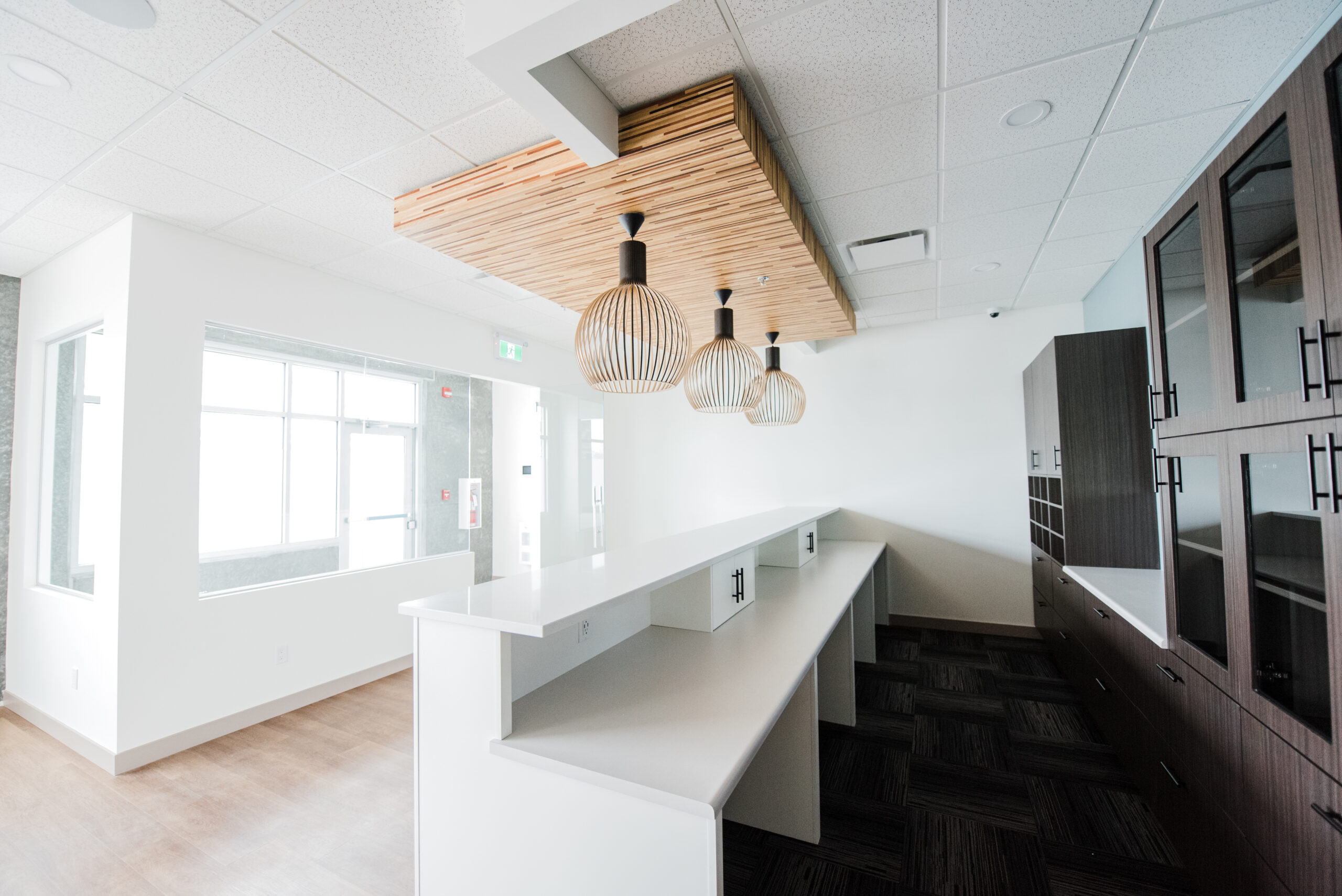 Modern office reception area