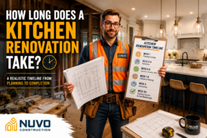 superintendent educating on how long a kitchen renovation takes