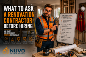 superintendent educating a home owner on what questions to ask before you hire a renovation company